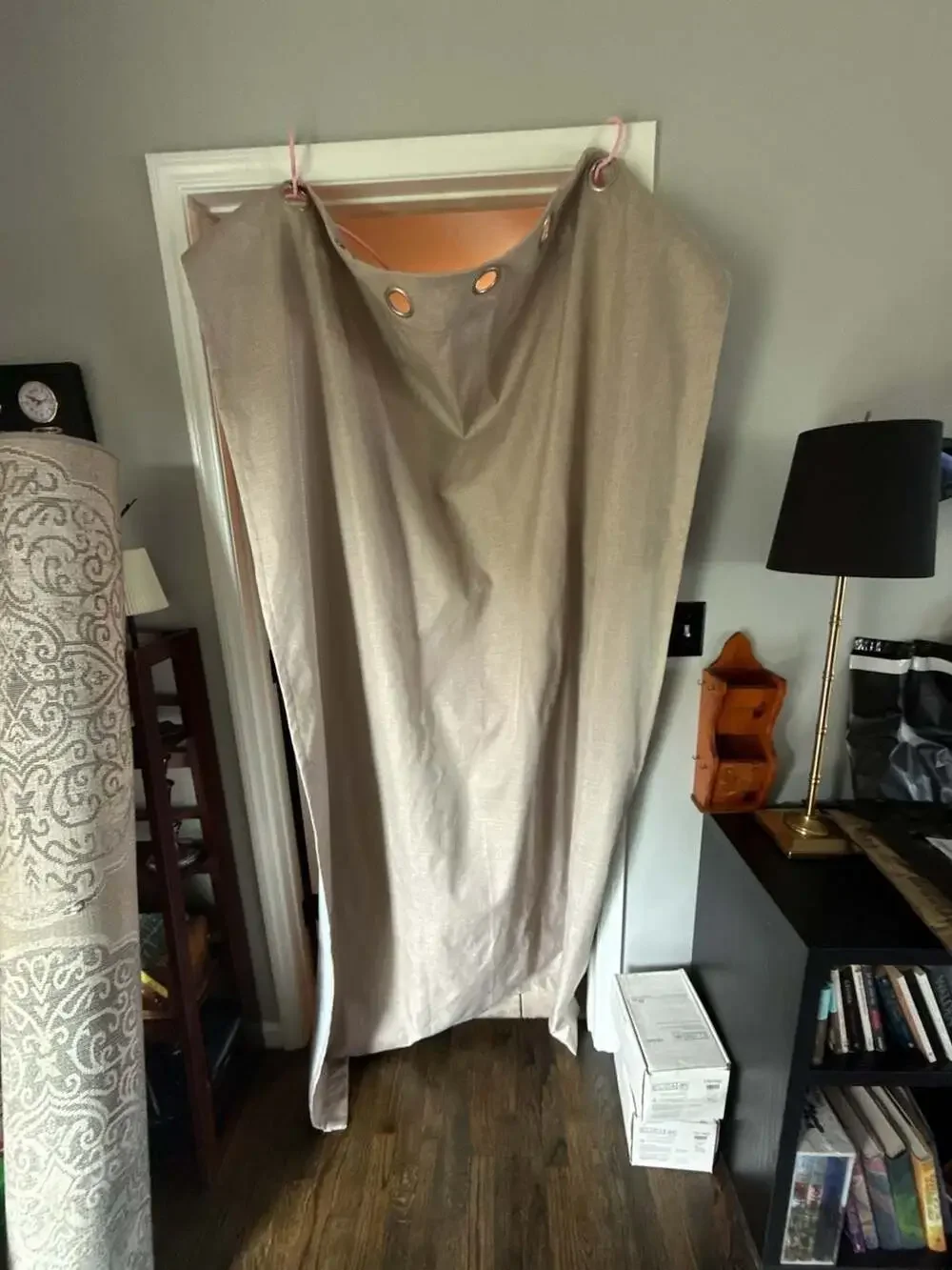 Set of Solid Textured Grommet Top Curtain Panel 52 in. x 84 in. Beige